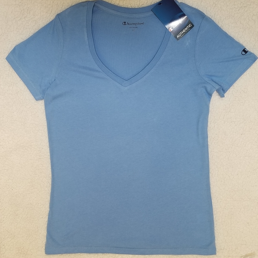 NWT Champion Womens V-Neck Cotton T-Shirt XS